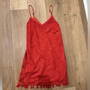 Red Mini Lace Dress
